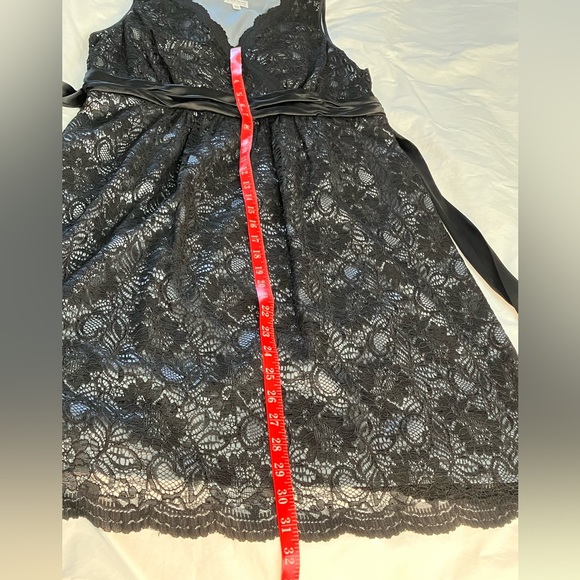 Black lace over silver gray sleeveless party dress, Pea in a Pod size Large - Picture 12 of 15